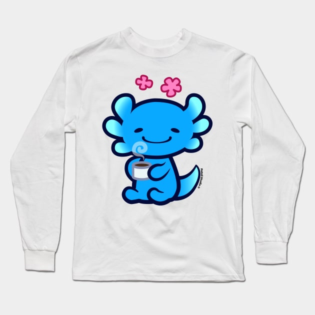 Oli Axolotl coffe time by Patoli Studio Long Sleeve T-Shirt by Patoli Studio